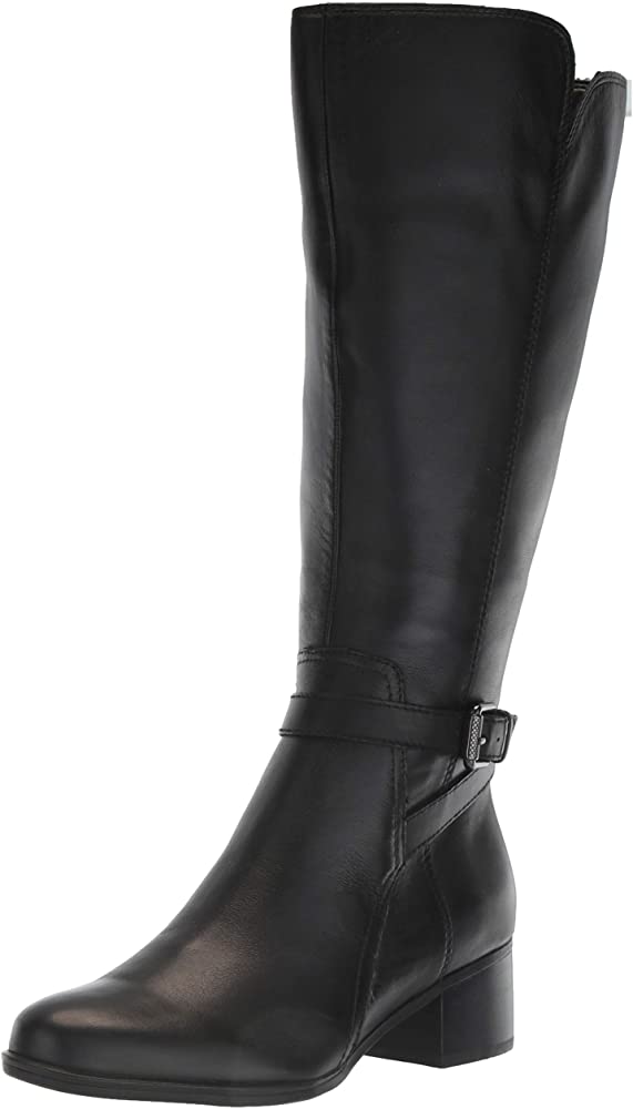 ladies black boots wide calf